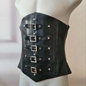 NEW Latex Corset unisex Size Large (L) Fetish Rubber Kinky Master Misstress Gimp